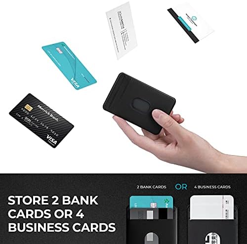 pitaka Phone Card Holder [MagEZ Card Sleeve 3.0] Stick on Wallet For Credit or Business Cards, Compatible With MagSafe, MagEZ Case for iPhone 1514/13/and Galaxy S24/S23/S22 - PU Leather, Black