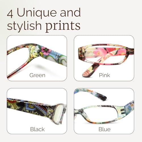 Image of Gaoye 4-Pack Readers for Women, Blue Light Blocking Reading Glasses, Stylish Reading Glasses for Women in 4 Patterns