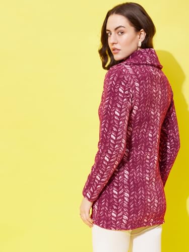Image of Modeve Women Printed Full Sleeve Jacket for Winter