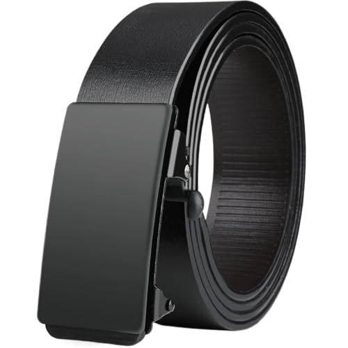 1pcs Men's Belt Belt Men's Leather Automatic Buckle Belt Men's Youth Business Belt for Business(130cm)