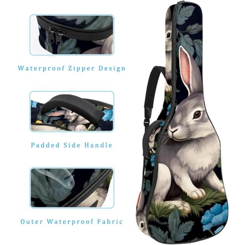 JRHEJTFZ Housse pour guitare acoustique de 1,9 cm d’épaisseur – Imperméable – Durable et élégant – Motif lapin floral blanc, Multicolore 5., 42.9×16.9×4.7 in, Motif imprimé tendance - Les Beatles, Paul McCartney, John Lennon, RIngo Starr, George Harrison JRHEJTFZ Housse pour guitare acoustique de 1,9 cm d'épaisseur - Imperméable - Durable et élégant - Motif lapin floral blanc, Multicolore 5., 42.9x16.9x4.7 in, Motif imprimé tendance – Image 5
