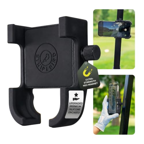 Stripebird PRO Magnetic Golf Cart Phone Holder & Caddy, N52 ...