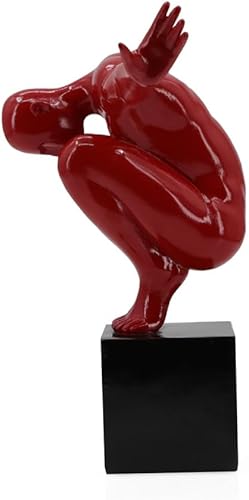 Miniatura 2 de Escultura decorativa Estatuilla de poliresina Hombre... Escultura moderna decorativa para el hogar con la figura de un hombre (rojo)