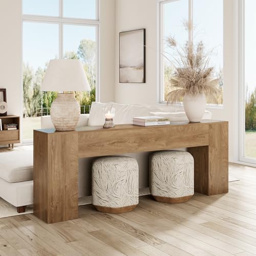 Extra Long Console Tables for Entryway 86-Inch, Natural Oak Brown | Farmhouse Couch Table Behind Sofa Wooden, Modern Entryway Table for Entrance, Hallway, Living Room, Apartment - Image 4