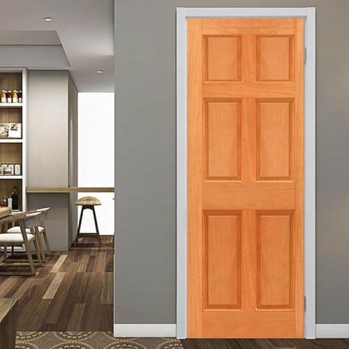 Vinilos Puertas Patrón de Madera Pegatina Puerta Madera Rústica Pegatinas Pared Decorativas Papel Tapiz Autoadhesivo 3D Mural Puertas para Cocina de Baño Decor 77x200 cm 5694a