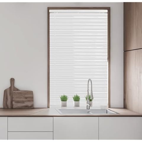 Aluminium Venetian Blinds Easy Fit White 120cm x 150cm Cover