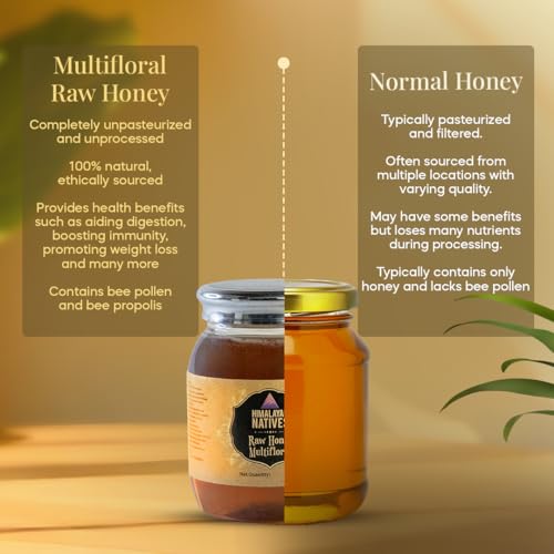 Image of Himalayan Natives Multifloral raw honey | 100% Natural Honey | 100% Pure And Natural Raw Honey, 350 g