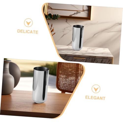 Pot de fleurs moderne OUNONA vase acier inoxydable deco minimaliste