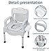3-in-1 Commode Drop Arm Portable Toilet Bedside Commode, Extra-Wide Seat Bedside Toilet, Potty Chair 500lbs Weight Capacity, Bucket with Lid Commode Chair Adjustable Legs
