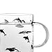 ELITEA Glass Mug with Handle Clear Cute Coffee Mugs Tea Cup with Dolphin Print 16.3oz