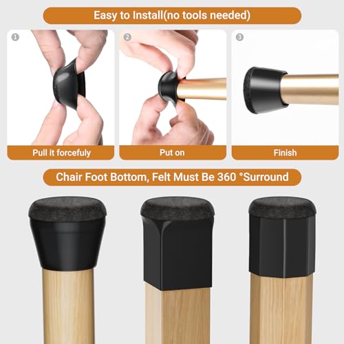 Meldel Chair Leg Floor Protectors Medium Size 24PCS - Image 4