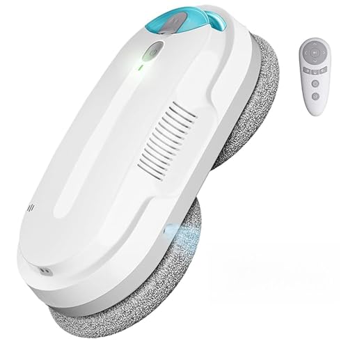 HIXZAP X1 Robot Lavavetri Finestre,Doppi Ugelli con Spruzzo Ultrasonico(2400-3200pa) Lavavetri Automatico,3 Modalità di Pulizia,Rilevamento Intelligente dei Bordi[Telecomandoe 10 Panni]