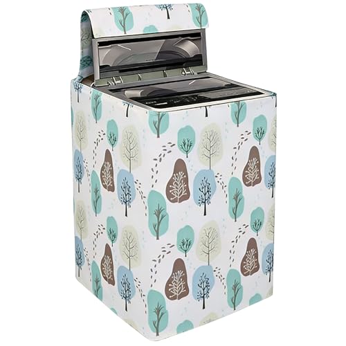 Image of Waterproof & Dust-Proof Washing Machine Cover,Top Load Washing Machine Cover for Lg,Samsung,Godrej, Whirlpool,6Kg,6.5Kg,7Kg & 7.5Kg,Colorful Trees (60 x 63 x 87 cms)