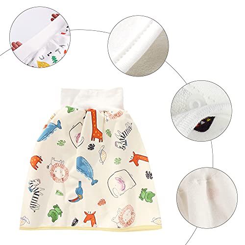 Mopoin luiershort voor kinderen, voor baby's van 0-3 jaar, katoenen rok met hoge taille, herbruikbaar, voor baby's van 0… - Afbeelding 4