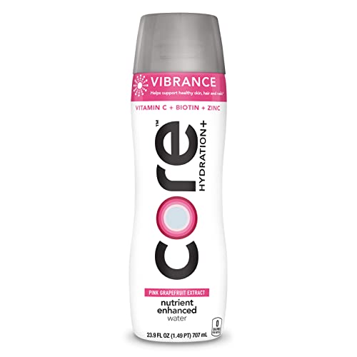 Core Hydration+ Vibrance, Pink Grapefruit Extract Nutrient Enhanced Water With Vitamin C, Biotin And Zinc, 23.9 Fl Oz (Pack Of 12) #TOP4