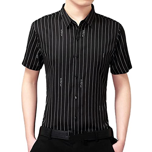 Chemise de plage boutonnée pour hommes coupe droite mode d'été légère