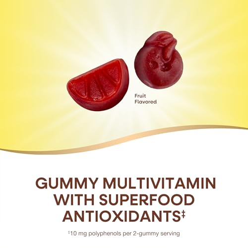 Nature's Way Alive! Men's Multivitamin Gummies, Supports Energy Metabolism*, Muscle Function*, Superfood Antioxidants(1), B-Vitamins, Vegetarian, Fruit Flavored, 150 Gummies (Packaging May Vary)