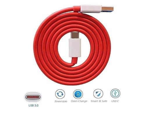 Image of THE BATTERY STORE Original 100W Supervooc Fast USB Type C Cable Compatible With OnePlus,- Next-Level Performance, Unbeatable Speed For Type A To C1 Cable (Apr7),Red