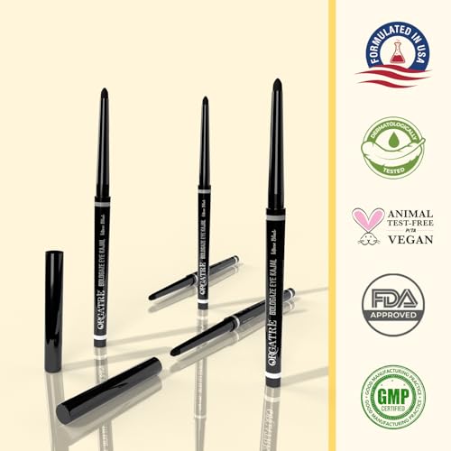 Image of Orgatre Boldgaze Eye Kajal | Waterproof, Smudgeproof - 24 Hours Long Stay - Darkest Black- One Swipe Application - Vitamin E, Provitamin B5 and Castor Oil - 0.35 Gm, Matte Finish (Pack of 2)