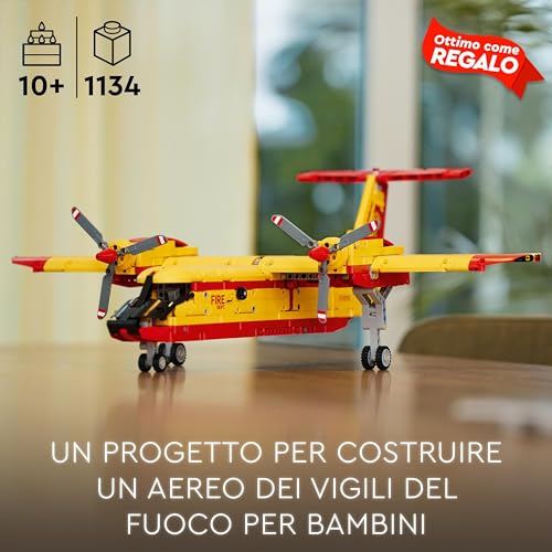 Technic Aereo Antincendio, Aeroplano Giocattolo Esclusivo da Costruire per Bambini e Bambine da 10 Anni, Mezzo di Soccorso dei Vigili del Fuoco, Idea Regalo Educativa 42152 - Lego - Immagine 2