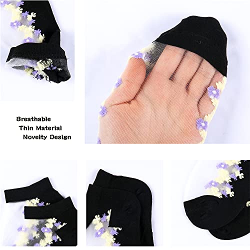 Benefeet Sox Womens Girls Sheer Ankle Socks Lace Mesh Socks Transparent See Through Clear Sock Thin Summer Nylon Short Sock4