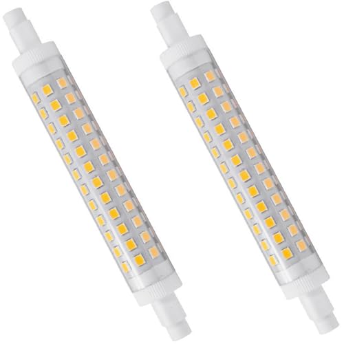 WULUN R7S 118mm 9W lampadine lineari LED, 3000k bianco caldo, corpo ceramico, 90 Watt equivalente, 900Lumen, AC/DC 220-240V, non dimmerabile, 2pcs