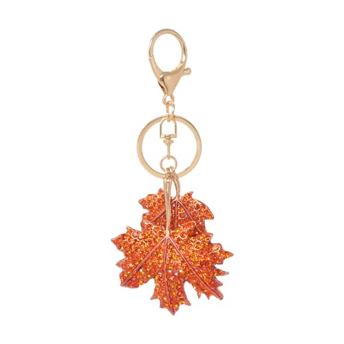 Honbay 1PCS Fall Maple Leaf Pendant Keychain Keyring Autumn Leaf