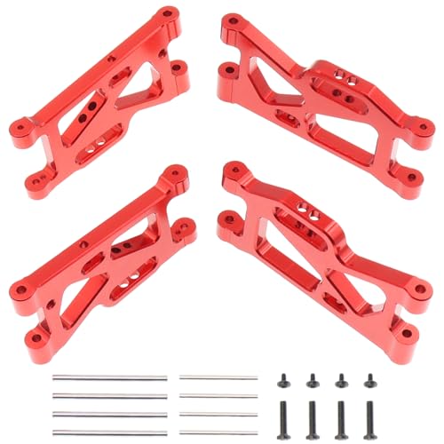 Treehobby 4PCS Metal Front and Rear Swing Arms Compatible with WLtoys 1/14 144010 144001 144002 1/12 124016 124017 124018 124019 RC Car Upgrades Parts (Red)