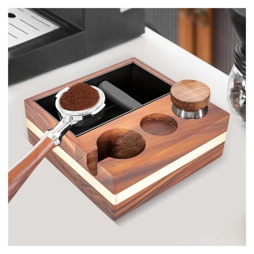 Compact Wooden Espresso Tamping Station and Knock Box - 58mm Coffee Machine Accessories for Organised Brewing - Image 3