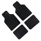 BELLIFFY 4 Piezas Alfombrillas Impermeables para Coche Tapetes Antideslizantes de PU Cubre Suelo Interior Resistente y Duradero Delantero y Trasero Negro