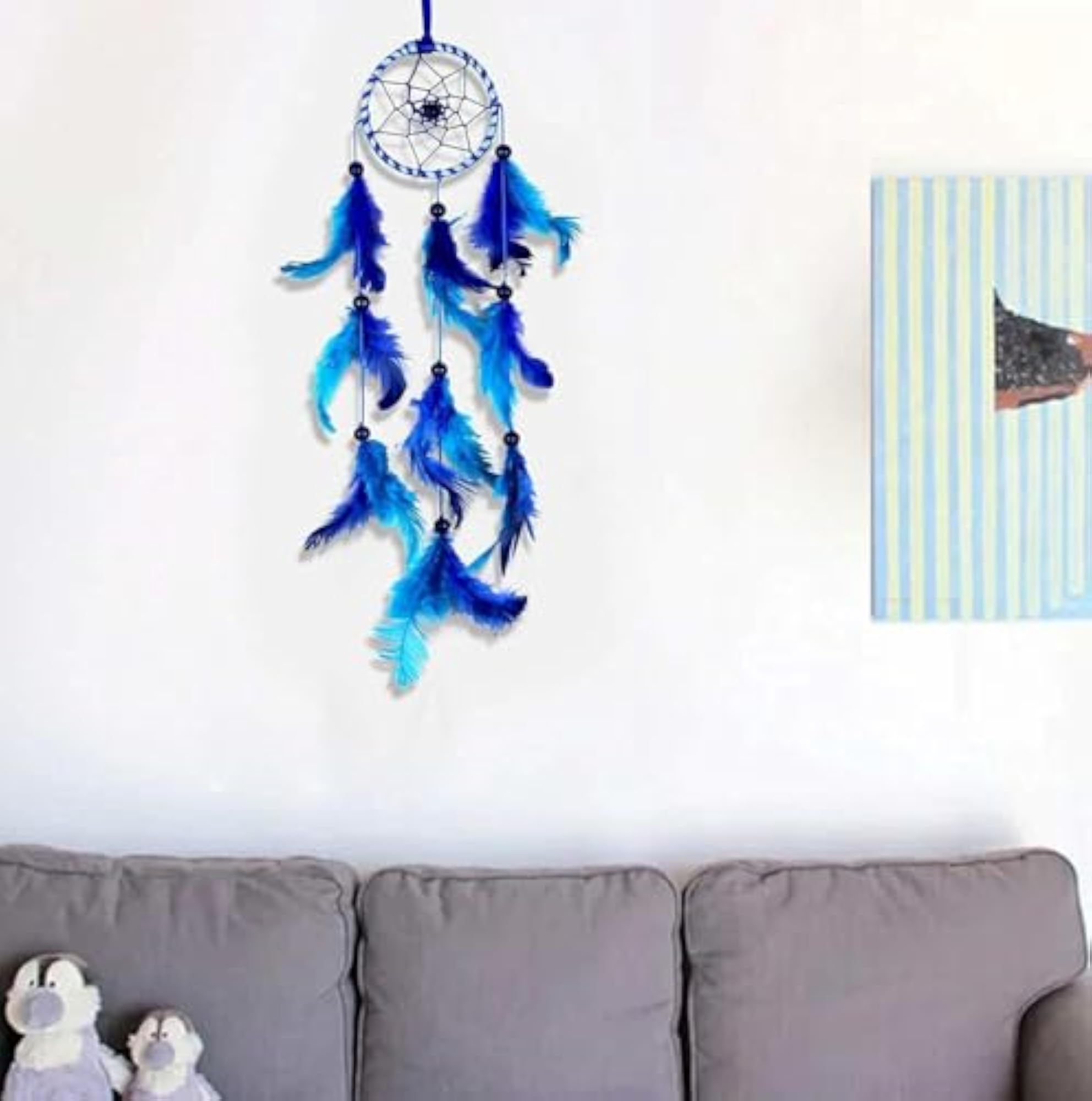 Wool Dream Catcher, 7.8 Inch Pink and Red Decor