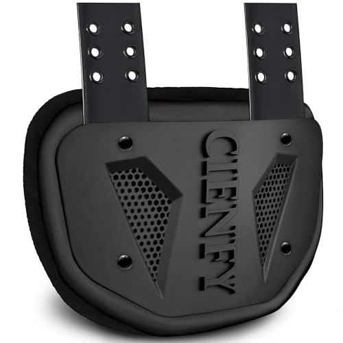 Football Back Plate for Shoulder Pads, Backplate Youth and Adult Football Players, Hard Shell Lower Back Protector with Contoured Foam, High-Impact Protection