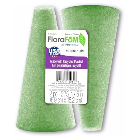 FloraCraft FloraFōM 2 Piece Cone 2.75 Inch x 6 Inch Green Cover