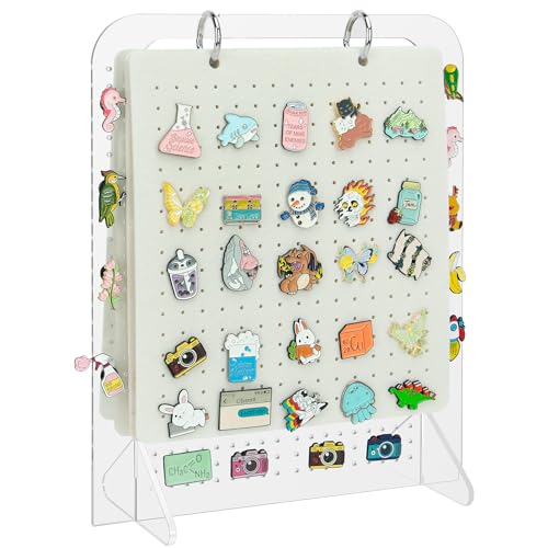Image of Pacmaxi Enamel Pin Display Organizers, Brooch Pin Holder, 6 Pin Display Pages for Store 250+ Pins, Pin Collection Storage Calendar (Not Include Any Accessories)