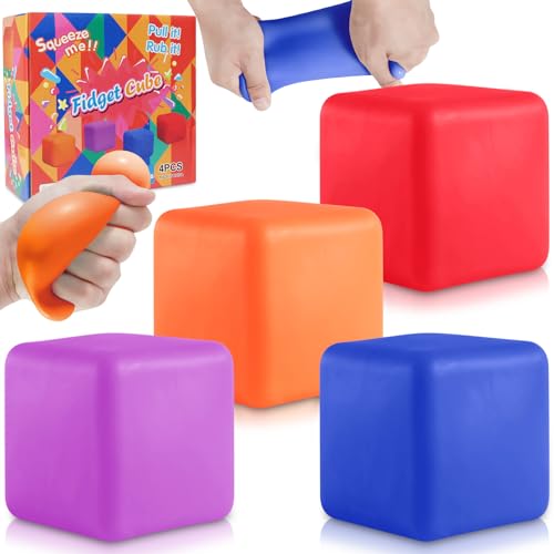 4 Stück Antistressbälle, Schöne Farben Stressball, Fidget Cube Anti Stress Spielzeug, Sugar Ball Stress Ball Quetschball, Stressabbau Erwachsene und Stressball Kinder