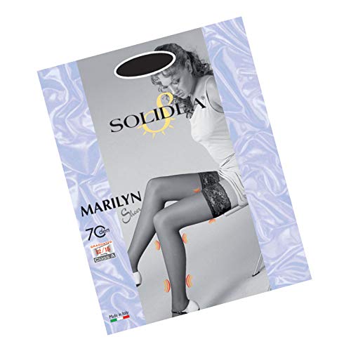 SOLIDEA Autoreggenti 70 den MOKA a maglia liscia MARILYN 70 sheer Calze a compressione graduata 12/15 mmHg Art. 028070 Tg. M-