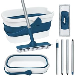 Collapsible Mop and Bucket Set with...