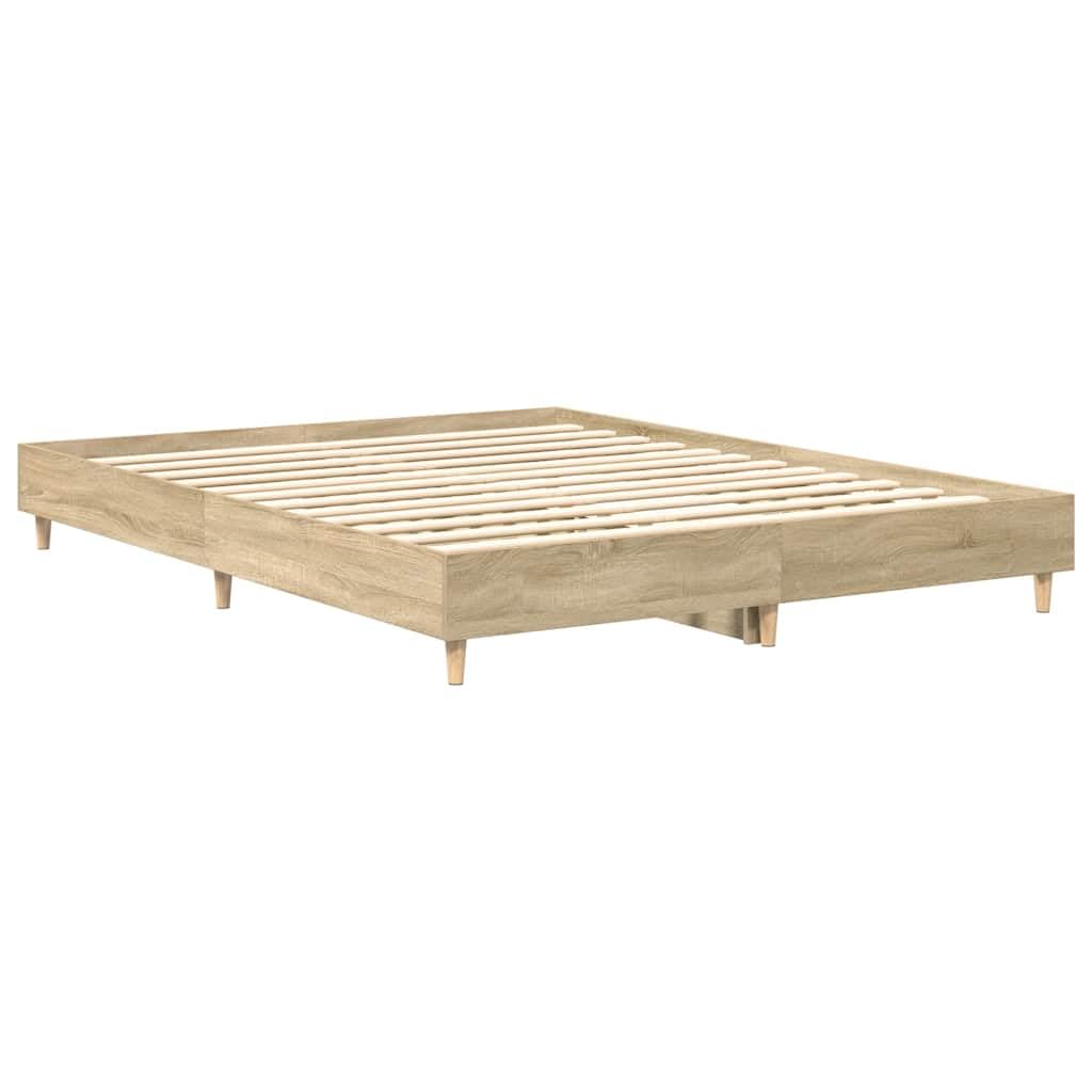 vidaXL Estructura de Cama sin colchón Madera Roble Sonoma 140x200 cm, Muebles de Dormitorio, Base de Cama, Cama Doble, Cama, armazón de Cama