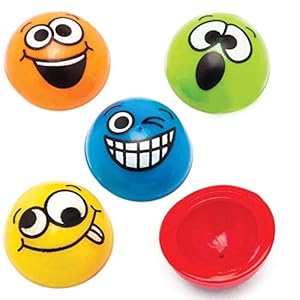 Baker Ross AW664 Funky Jumping (verpakking van 12) Smiley Face Poppers, perfect voor feestzakvullers of cadeau-ideeën…