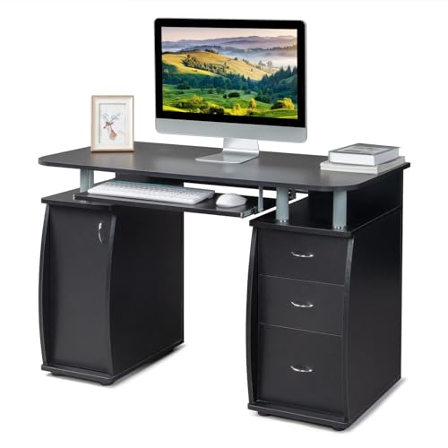 Karl home Computer Desk with Drawers & Storage Cabinet, Small