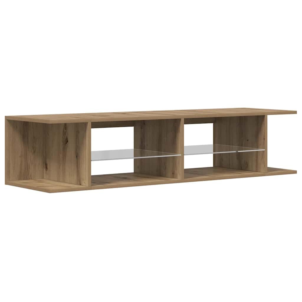 Szafka pod telewizor LED 90 x 39 x 30 cm, dąb, rękodzieło