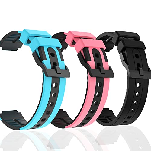 kaacly 3Pcs 16mm Correas de reemplazo para niños Smartwatch, suave y transpirable a prueba de agua Silicona Correa Reloj, correa de Smartwatch para niños y niñas Regalo (Blue)