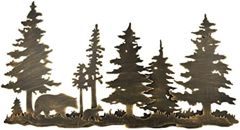 Remenna Cabin Wall Decor 3 layer Bear Wall Decor Rustic Metal Wall Art Hanging for Living Room Bedroom Bathroom Indoor Outdoor 22x12 Inches