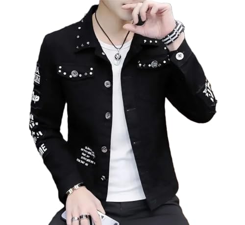 Men's Denim Jacket Short Rivet Slim Male Korea Jean Coats