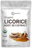 Organic Licorice Root Extract 20:1 Powder, 8 Ounce, Positively Helps Soothe Cough, Sore Throat, Clear and Comfortable Breathing, No GMOs and Vegan Friendly