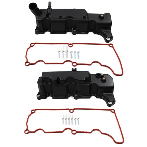 Engine Valve Cover Set with Gaskets & Bolts Compatible with Ford Explorer Ranger 2006-2011, Compatible with Mercury Mountaineer 4.0L V6 SOHC Left & Right Side Replacement