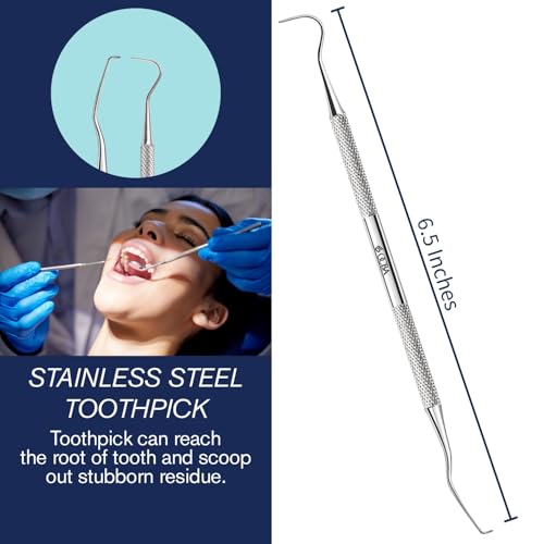 3Pcs Dental Kit Edelstahl Zähne Kit Professionelle Zahnhygiene Tools Mundspiegel, Zahnstein Schaber und Double Pointed Meißel