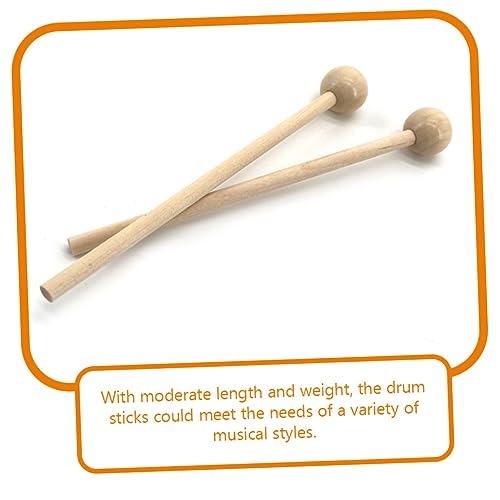 2 pares de baquetas con cabezas redondas para tambores etéreos, xilófonos e instrumentos de percusión con longitudes para uso versátil miniatura 4