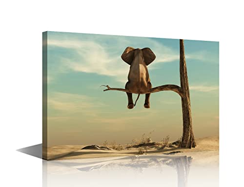 Arte de pared lienzo infantil de elefante cuadro decorativo 60x90 para dormitorio de niños