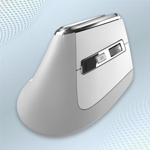 NEWWAY 2024 - Ratón Vertical inalámbrico A9 (WiFi 2.4 GHz, USB C, Recargable, RGB, 2400 dpi, ergonómico, silencioso, Nano Receptor Integrado de 10 m, Color Blanco - imagen 6